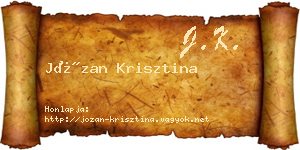Józan Krisztina névjegykártya