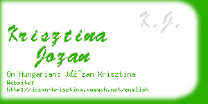 krisztina jozan business card